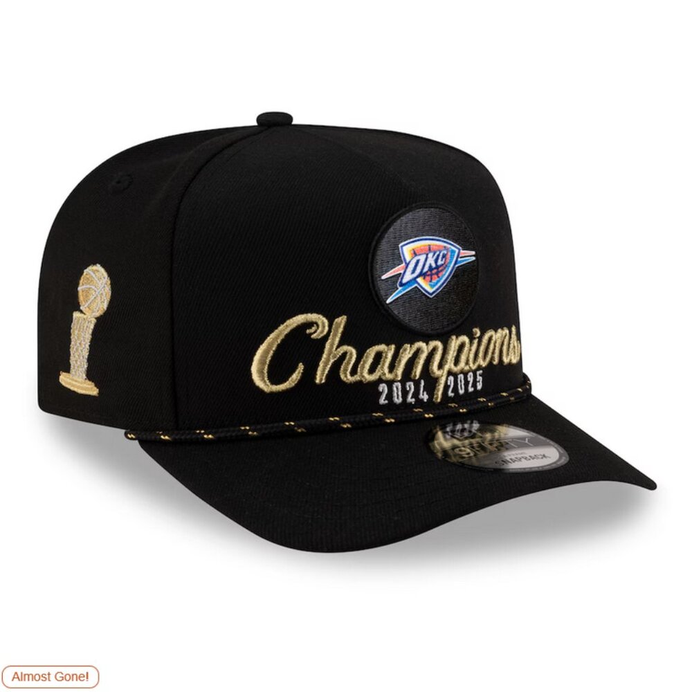 Oklahoma City Thunder New Era 2025 NBA Champions 9FIFTY Locker Room Snapback Hat